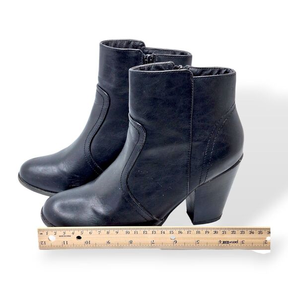 Dream Pairs Black Kendal Ankle Boots Size 8.5 – 3” Block Heel Zip Closure - Picture 9 of 10